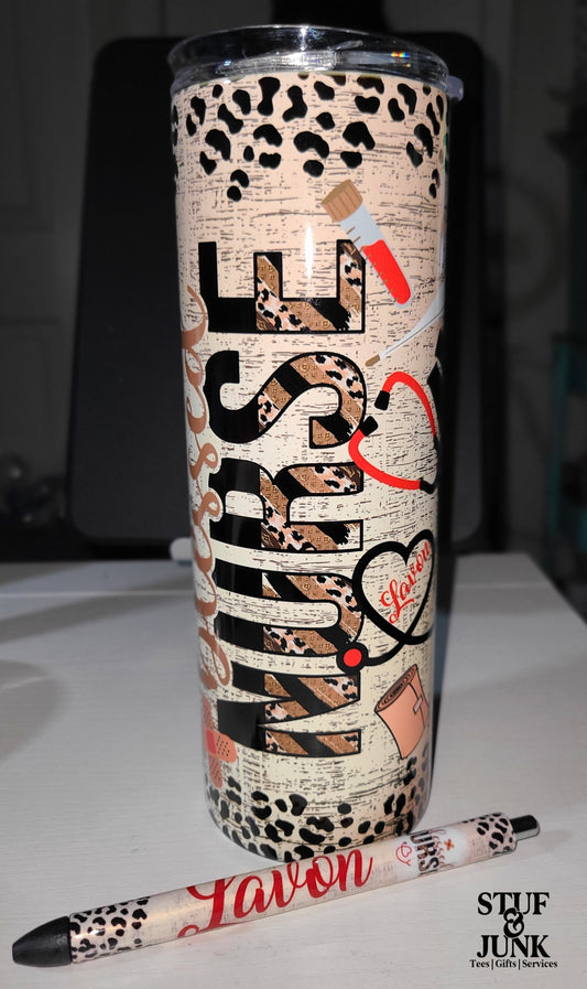 Custom | Stainless Steel 20 oz. Tumbler + Matching Pen (Optional)