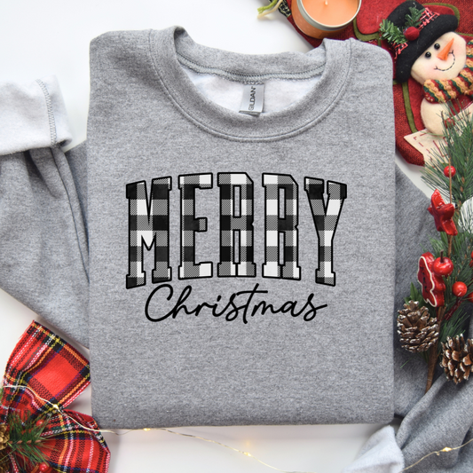 Merry Christmas Buffalo Plaid Sweatshirt