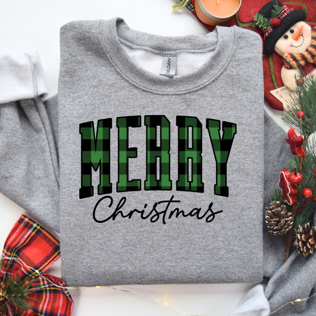 Merry Christmas Buffalo Plaid Sweatshirt