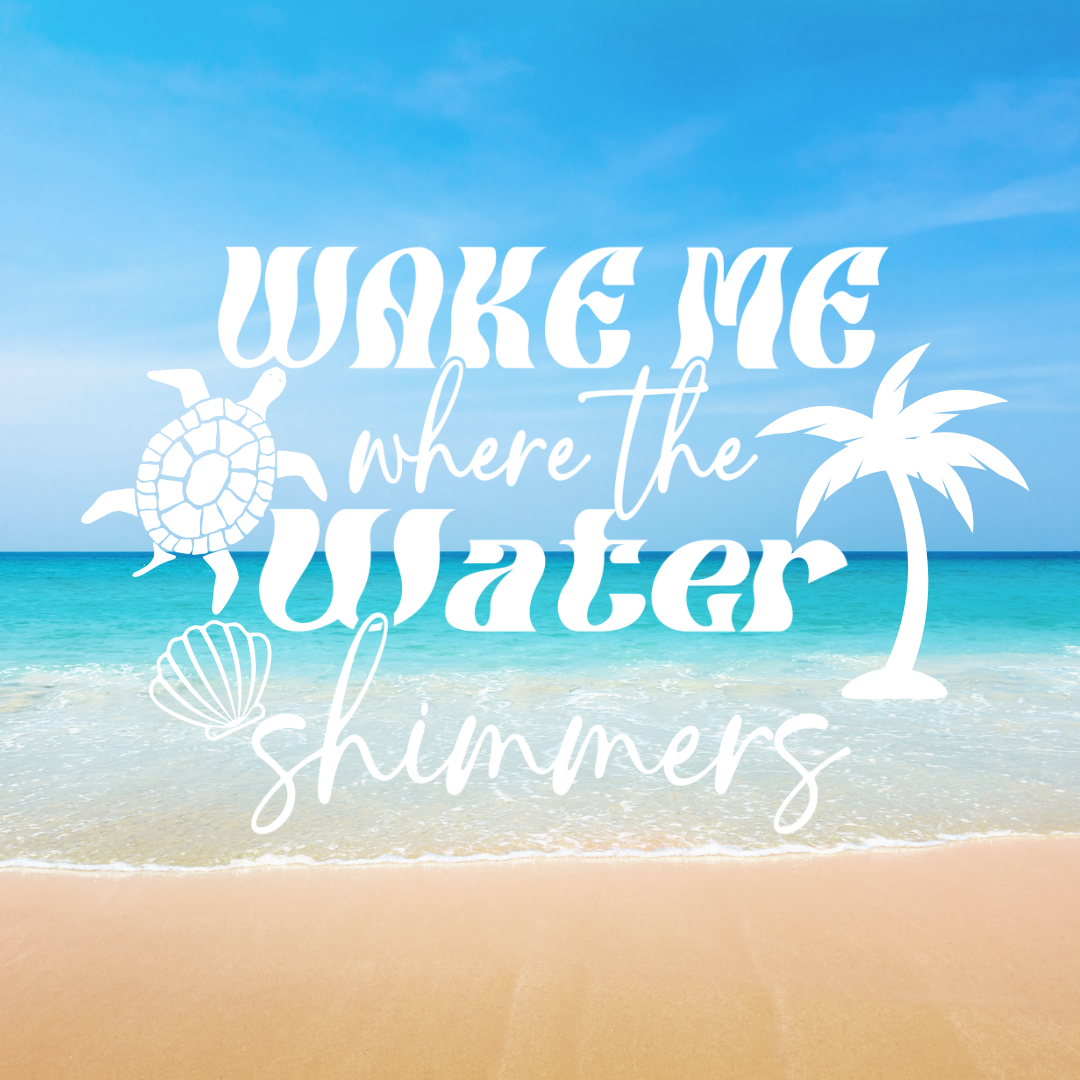 Wake Me Where the Water Shimmers | 16 oz. Beach Globe Tumbler