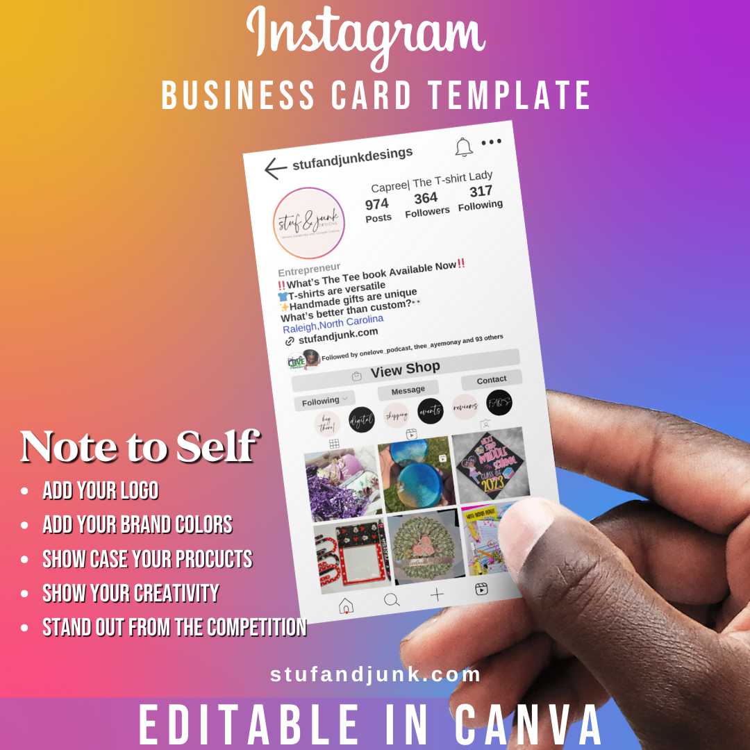 Instagram Business Card Template