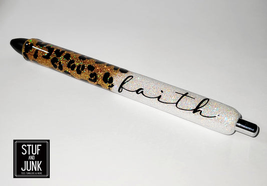 Leopard Faith Glitter Pen | Gel
