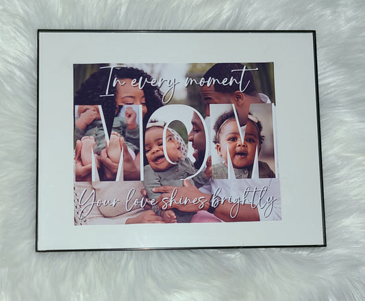 Mom's Keepsake Photo Frame: Personalized Gift for Mother's Day (Black or White)