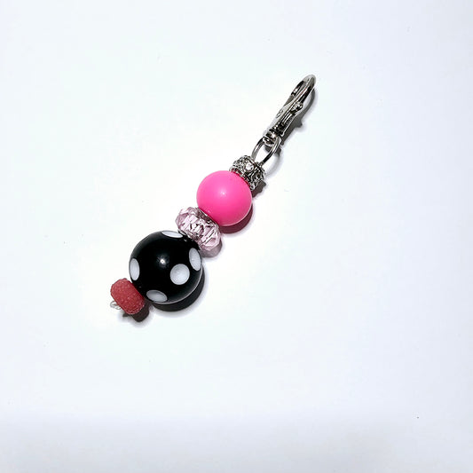 Glam Keychain | Pink & Polka