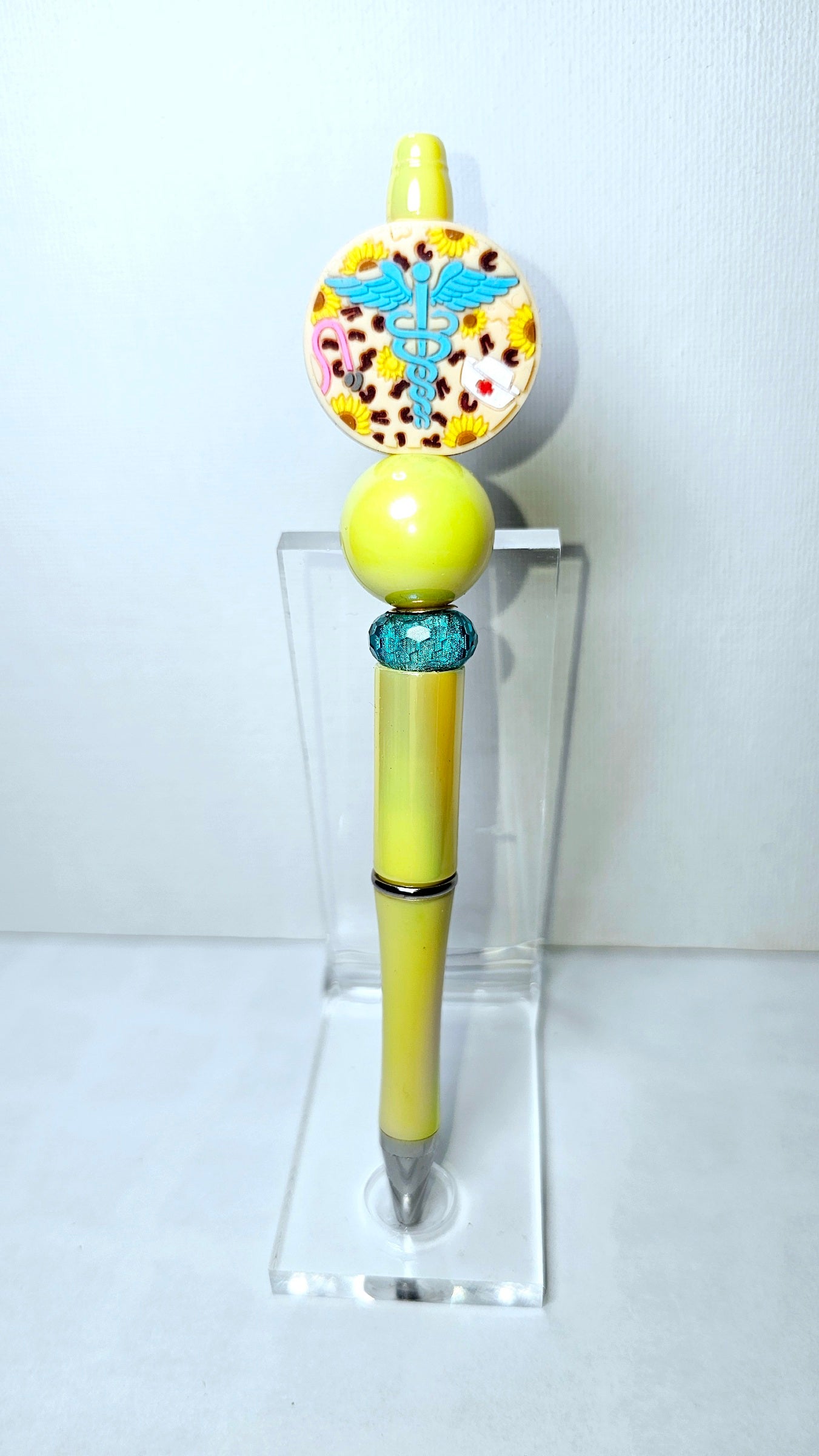 Opal Beaded Glam Pens | Yellow