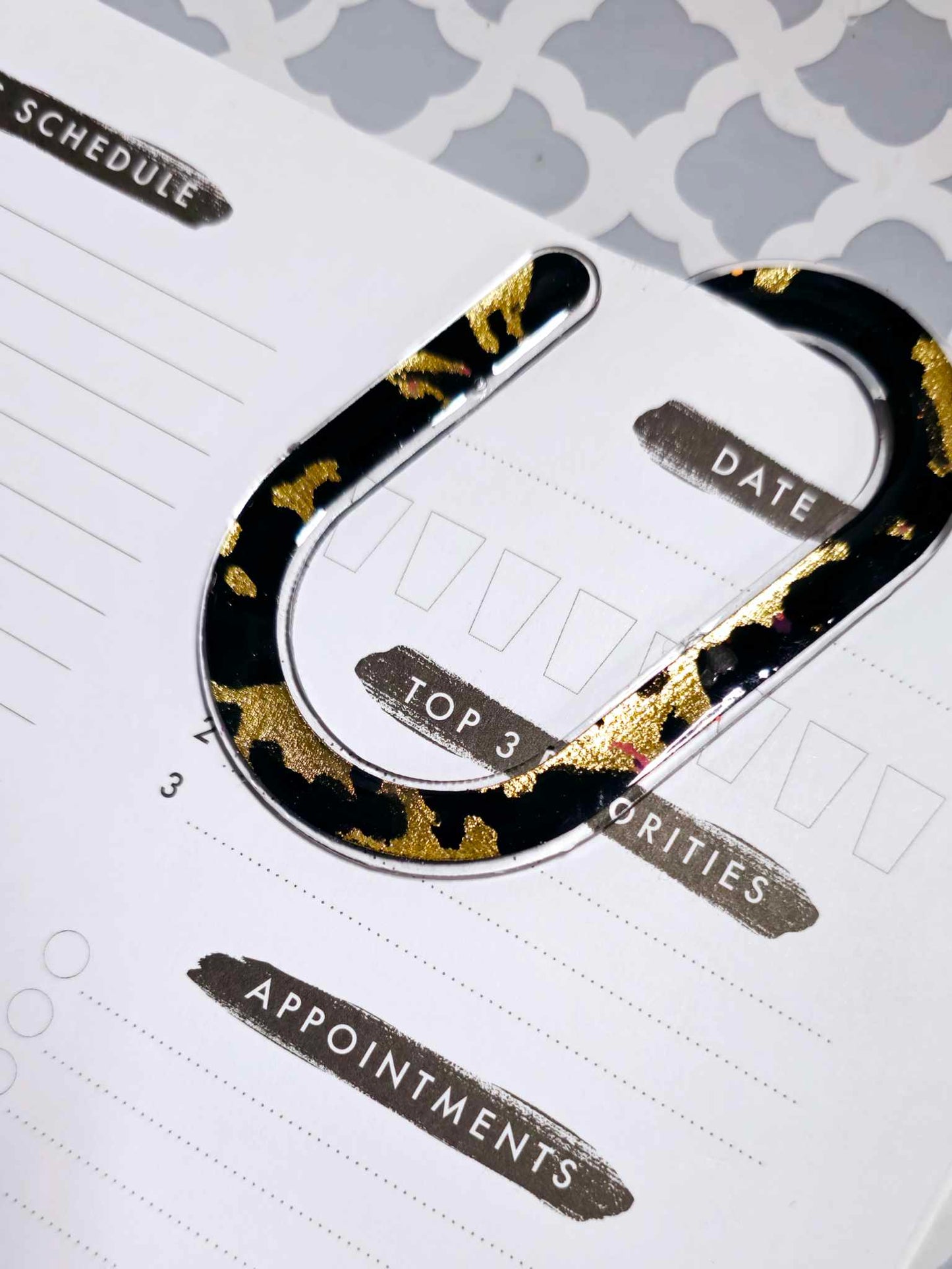 Jumbo Paper Clip Bookmark | Black & Foil