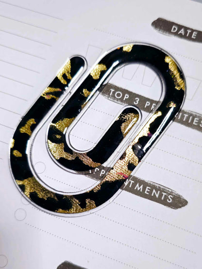 Jumbo Paper Clip Bookmark | Black & Foil