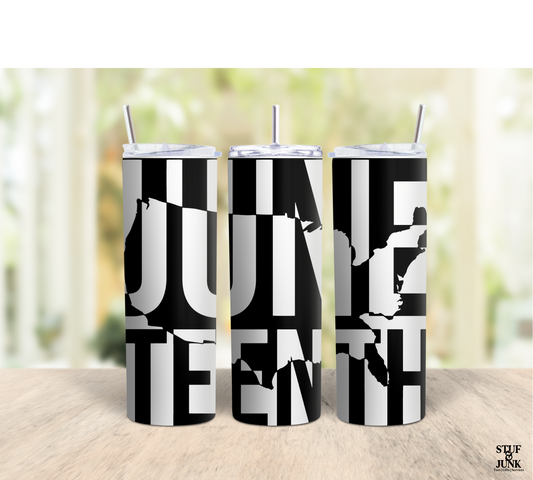 Juneteenth Black and White | 20 oz. Skinny Stainless Steel