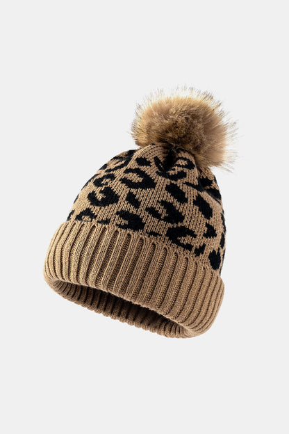 Leopard Pom-Pom Cuffed Beanie | Curated