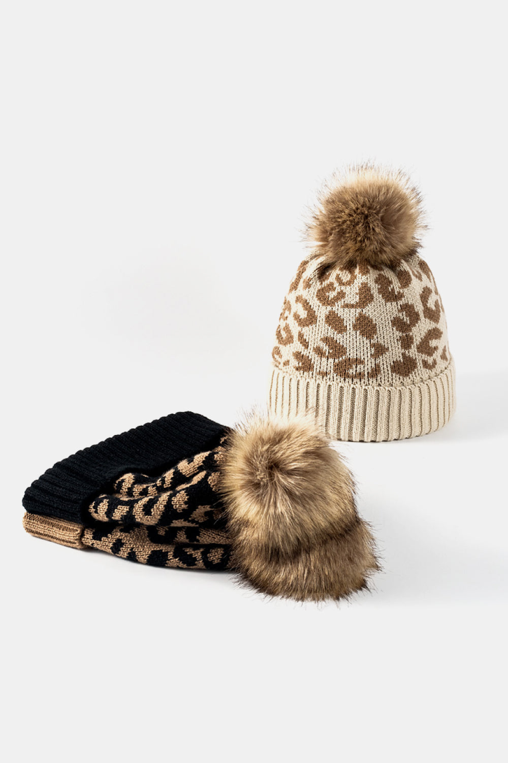 Leopard Pom-Pom Cuffed Beanie | Curated