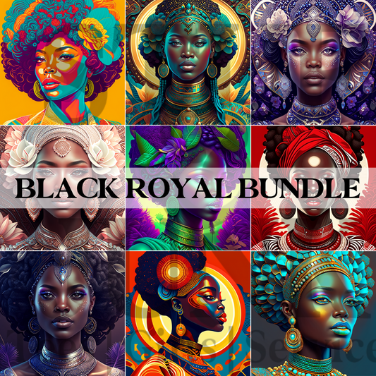 Black Royal Women Bundle 1 | PNG Sublimation Bundle