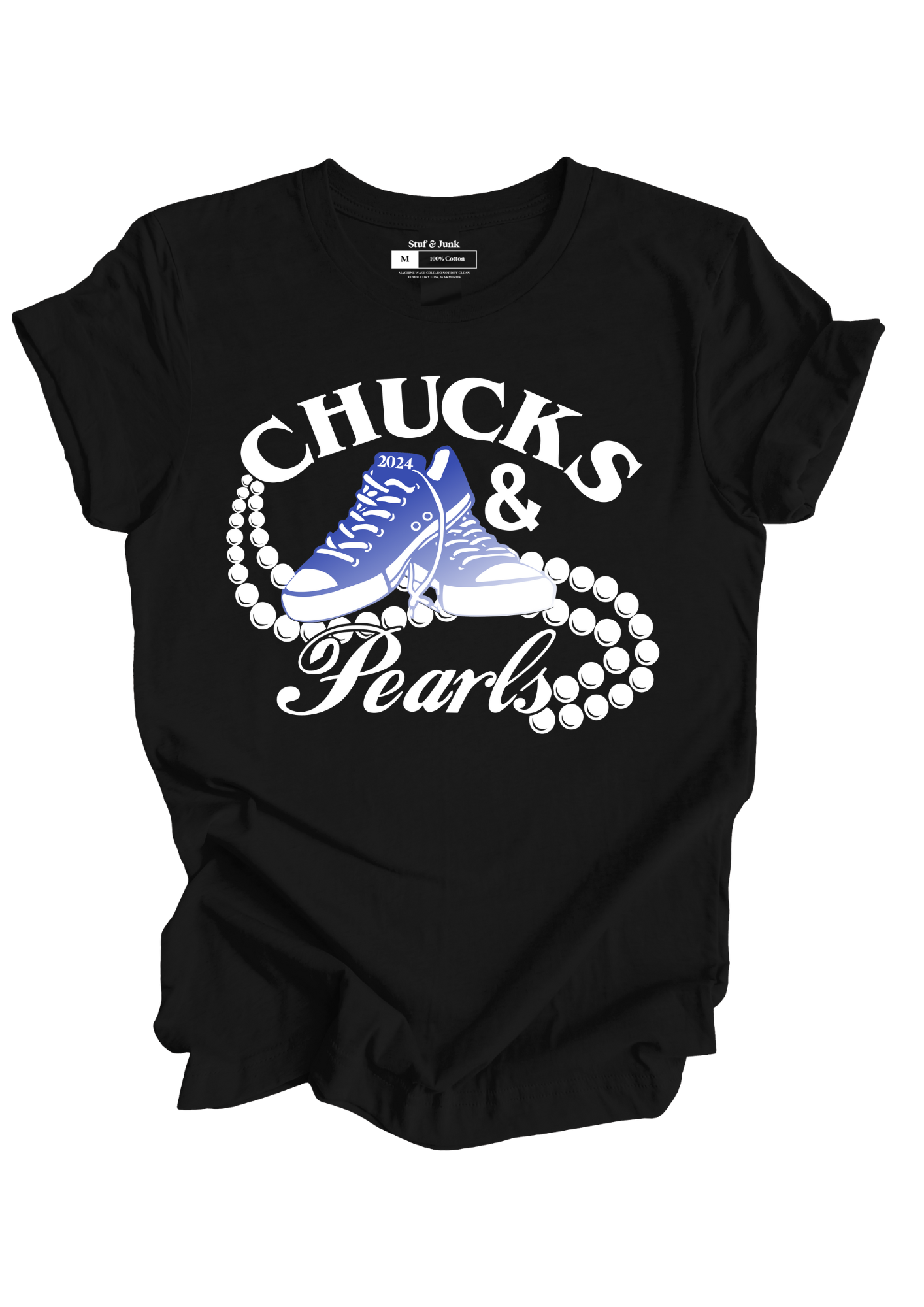 Chucks & Pearls Royal-White | Short Sleeve T-shirt