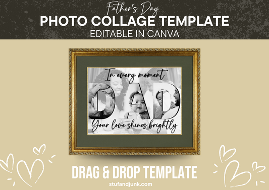 Canva-Editable Father's Day Photo Frame Template| Digital Download