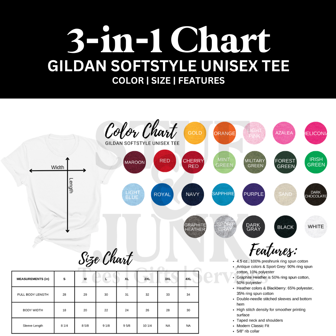 Gildan Softstyle T-shirt Color Chart