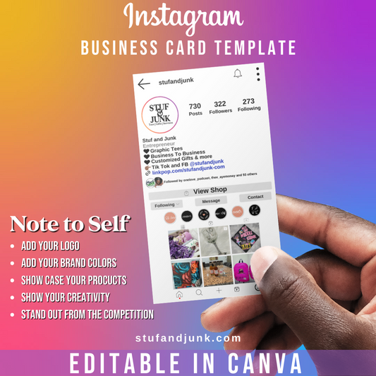 Instagram Business Card Template