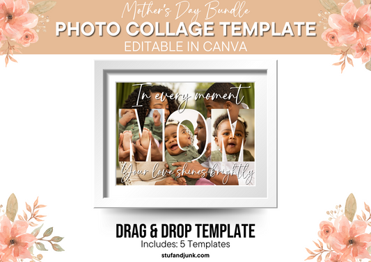 Canva-Editable Mother's Day Photo Frame Templates (5 Popular Names!) | Digital Download