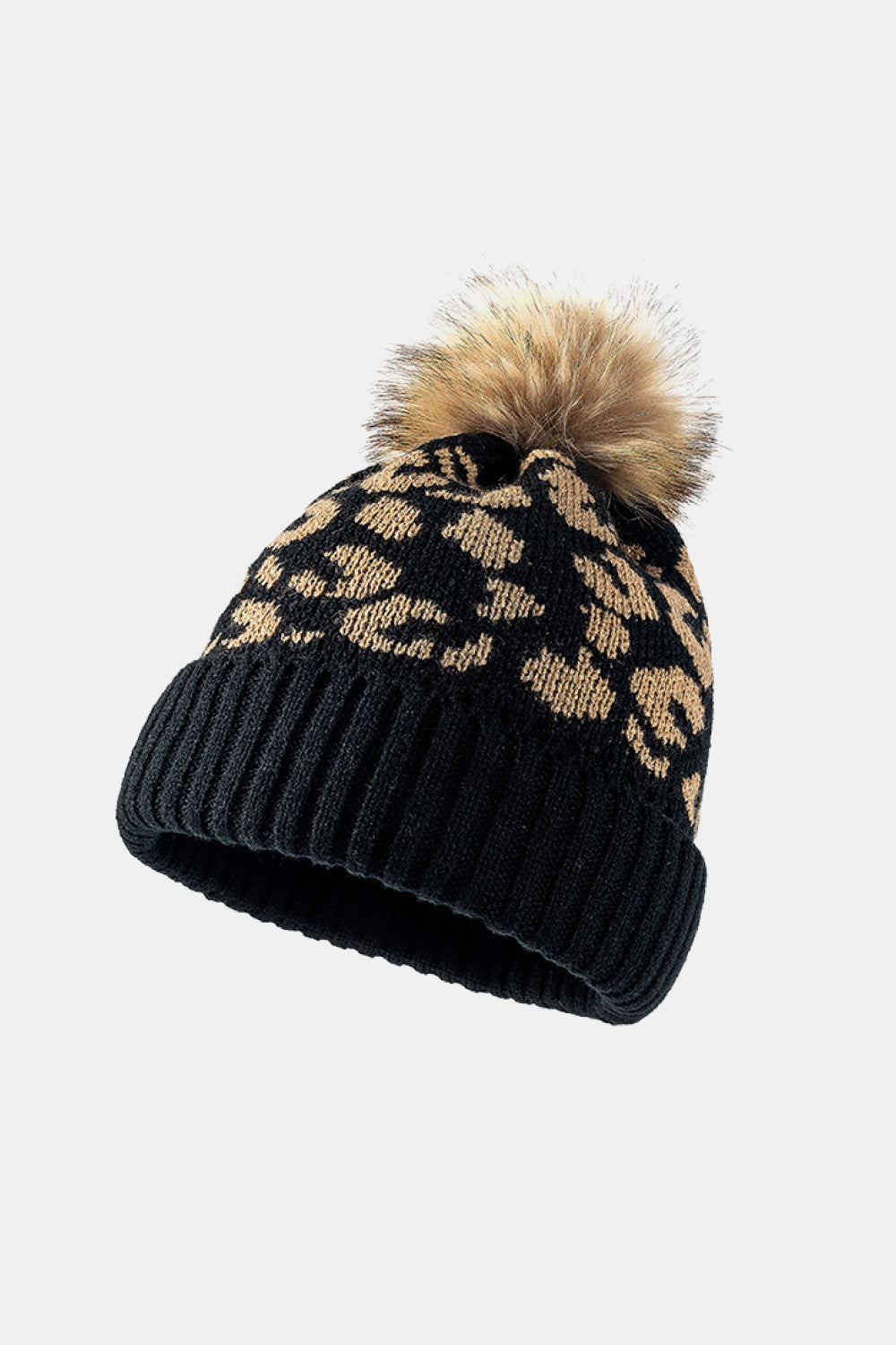 Leopard Pom-Pom Cuffed Beanie | Curated