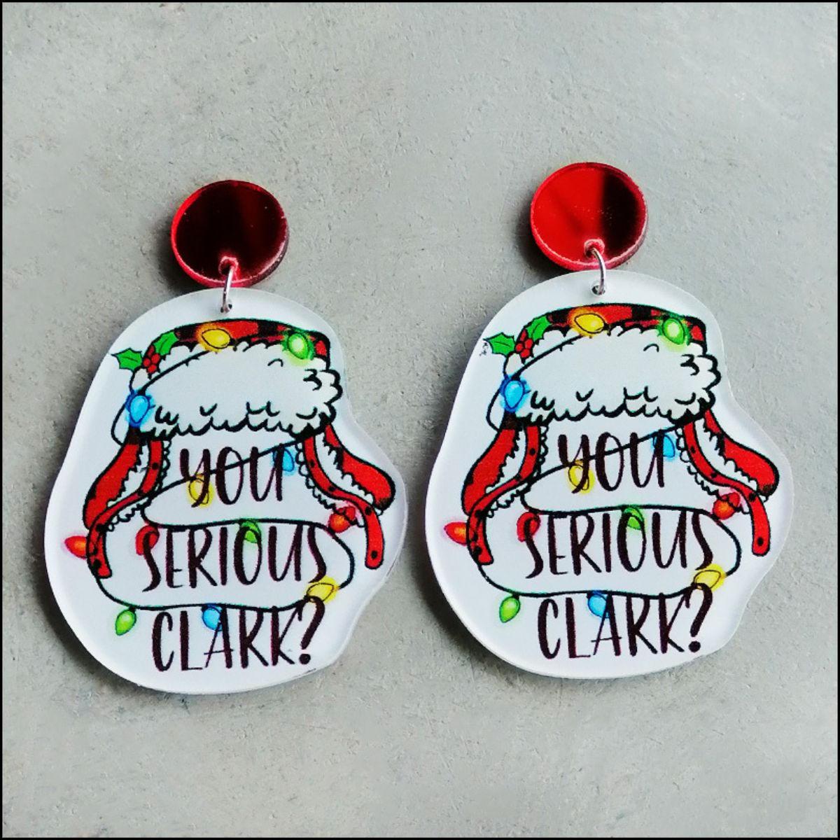 Christmas Themed Acrylic Dangle Earrings | Curated