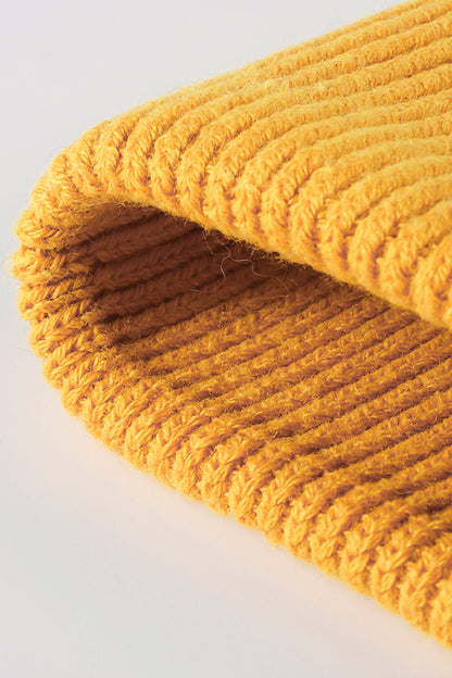 Button Detail Rib-Knit Cuff Beanie | Curated