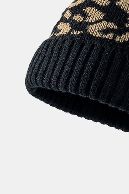 Leopard Pom-Pom Cuffed Beanie | Curated