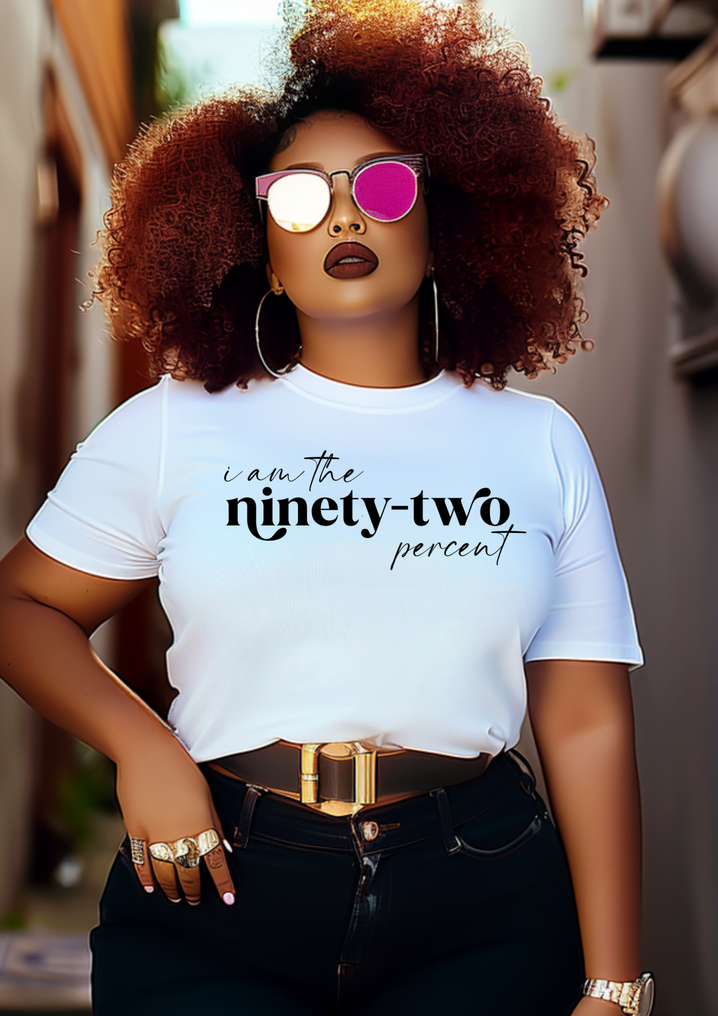 ***ATTENTION PLEASE BE SURE TO CHOOSE, SHIRT COLOR, SIZE AND DESIGN COLOR***I Am The Ninety-Two Percent Short Sleeve T-shirt