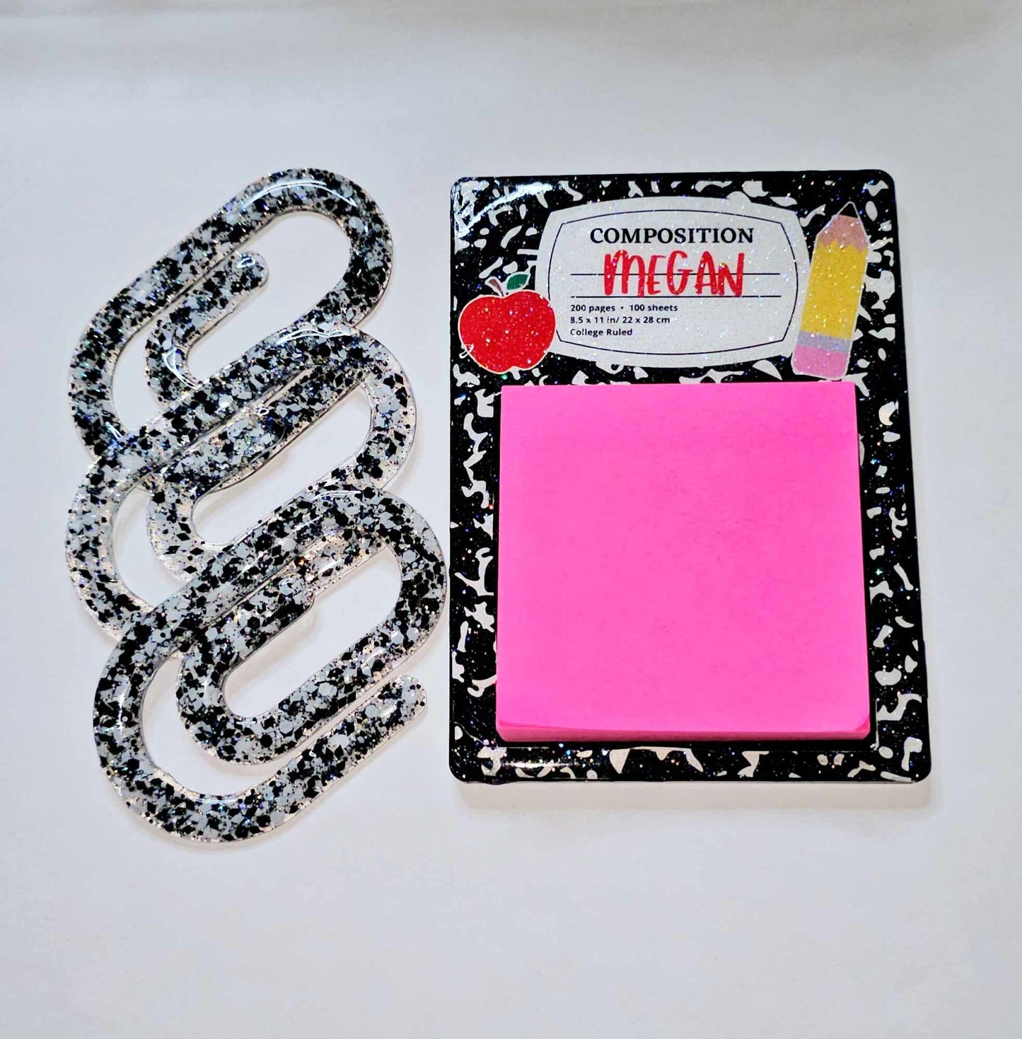 Custom Sticky Note Pad & Jumbo Paper Clip Bundle