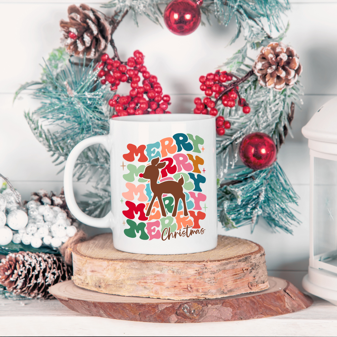 Reindeer Merry Christmas | 15 oz. Ceramic Mug