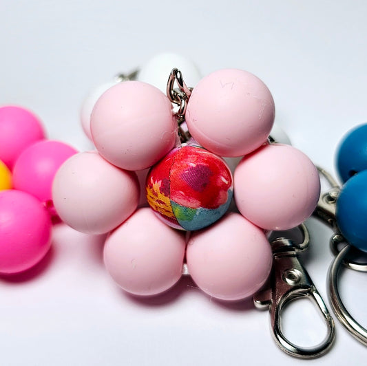 Flower Keychain | Soft Pink +Floral