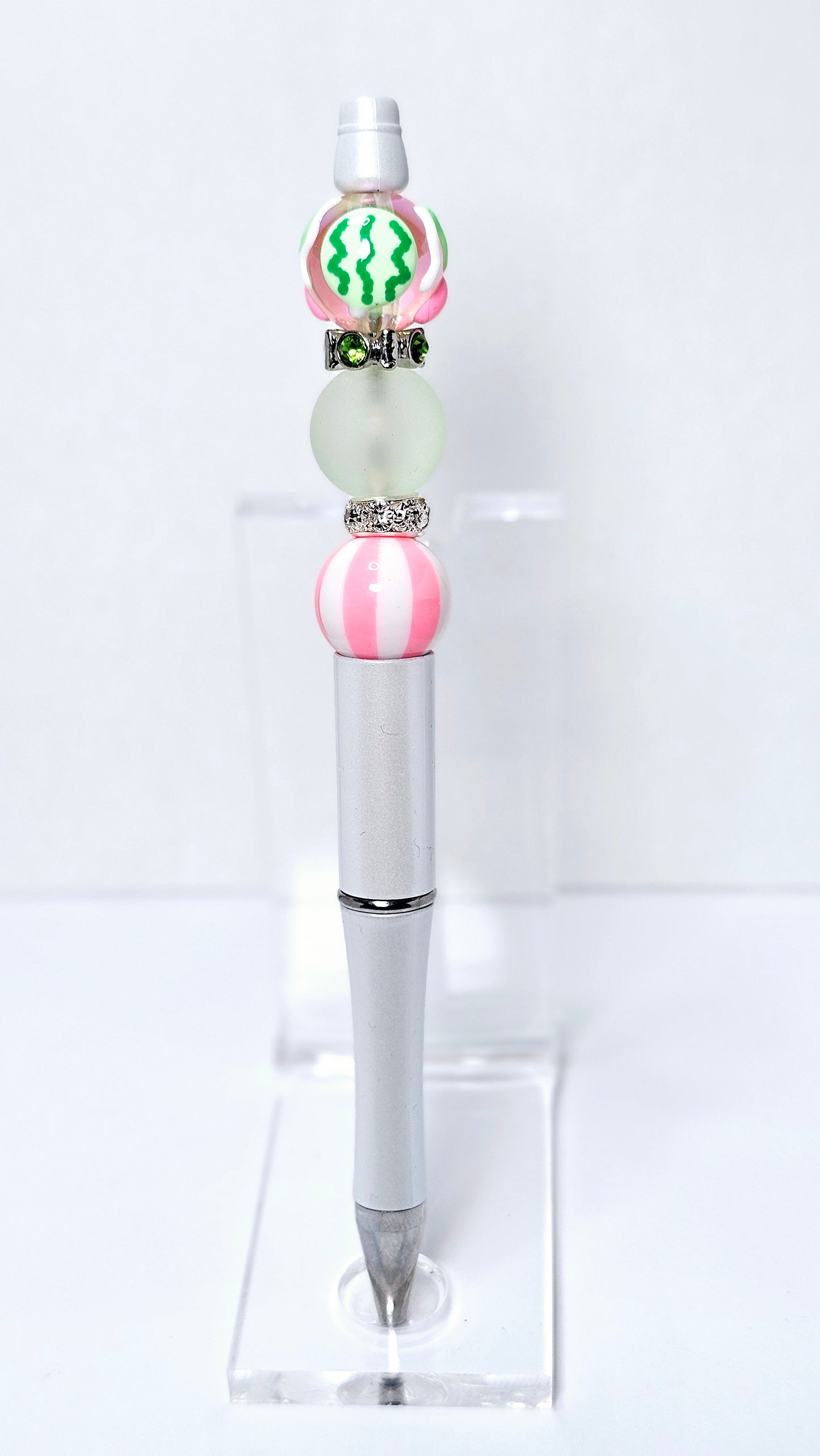 Beaded Glam Pens | White