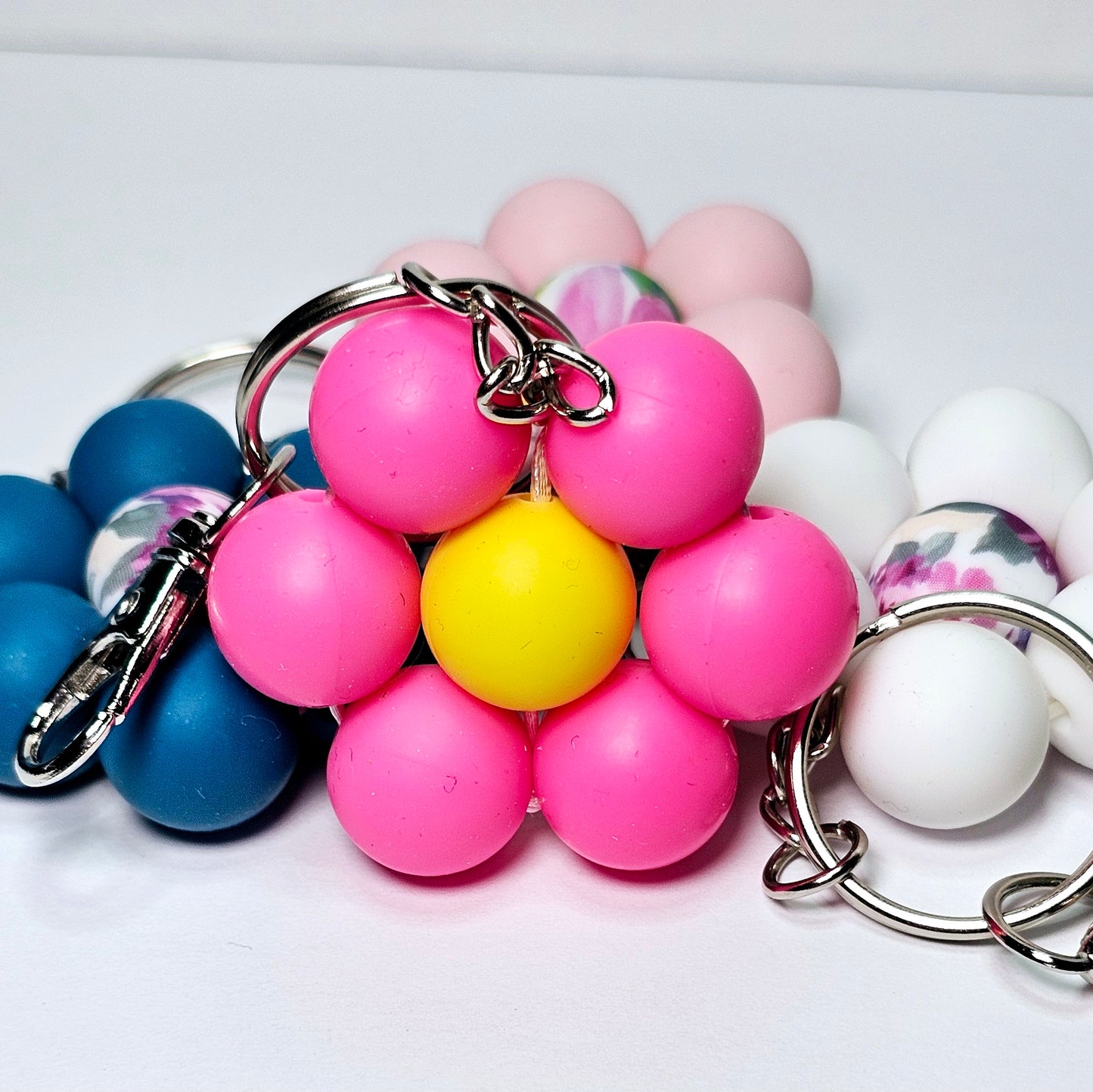 Flower Keychain | Hot Pink + Yellow