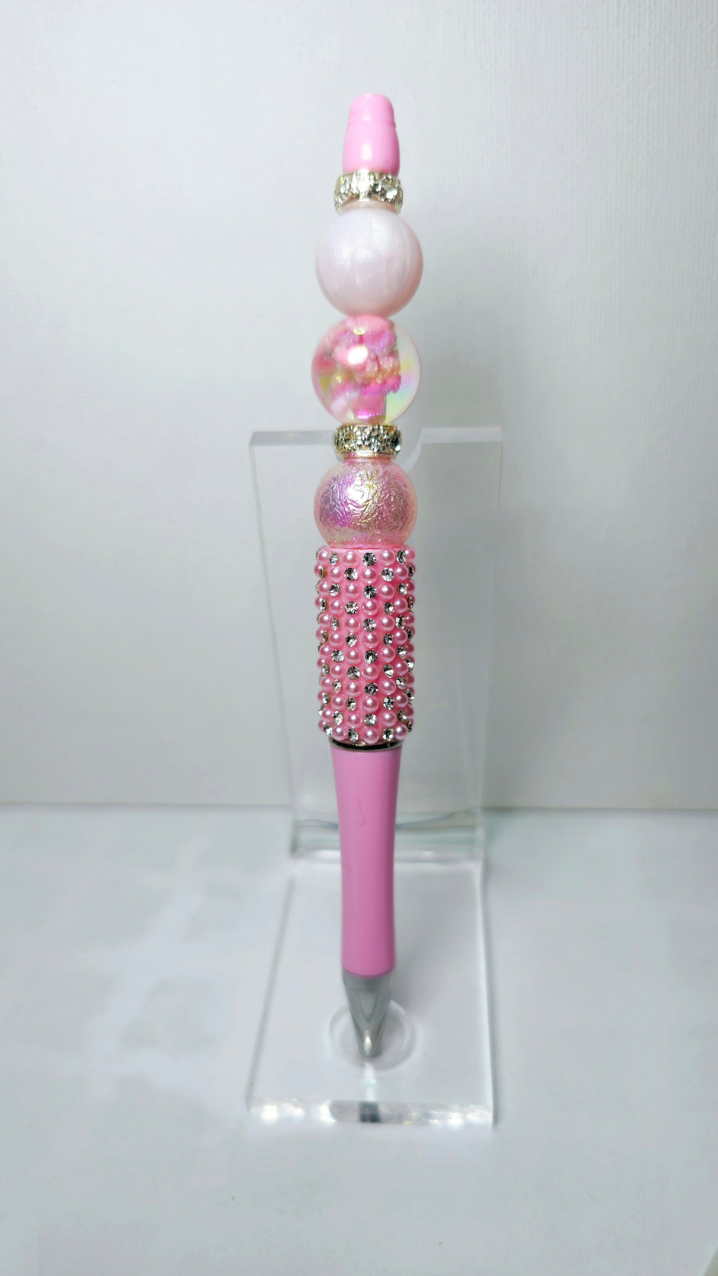 Beaded Glam Pens | Rhinestone + Pearl | Pink