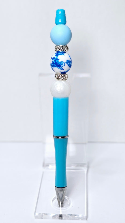 Beaded Glam Pens | Light Blue
