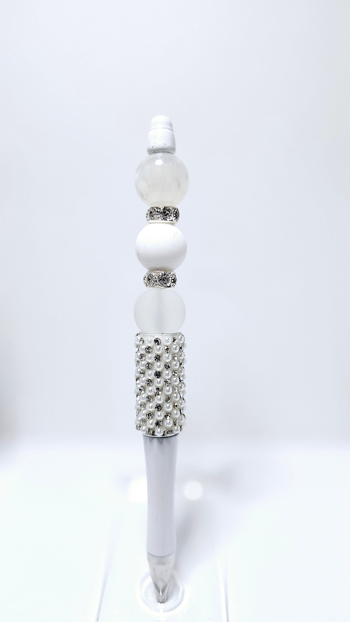 Rhinestone Glam Pens | Pearl + White