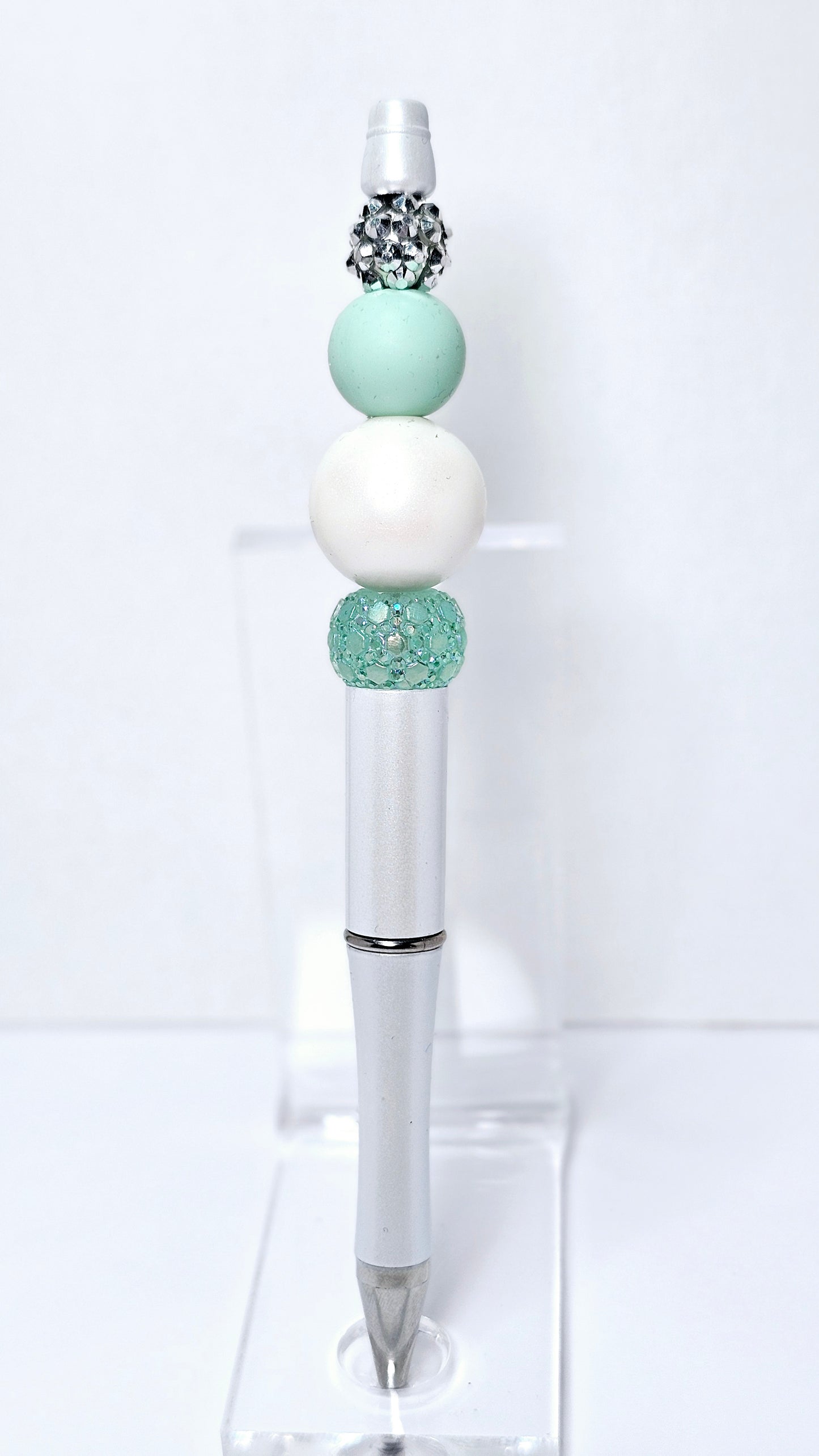 Beaded Glam Pens | White