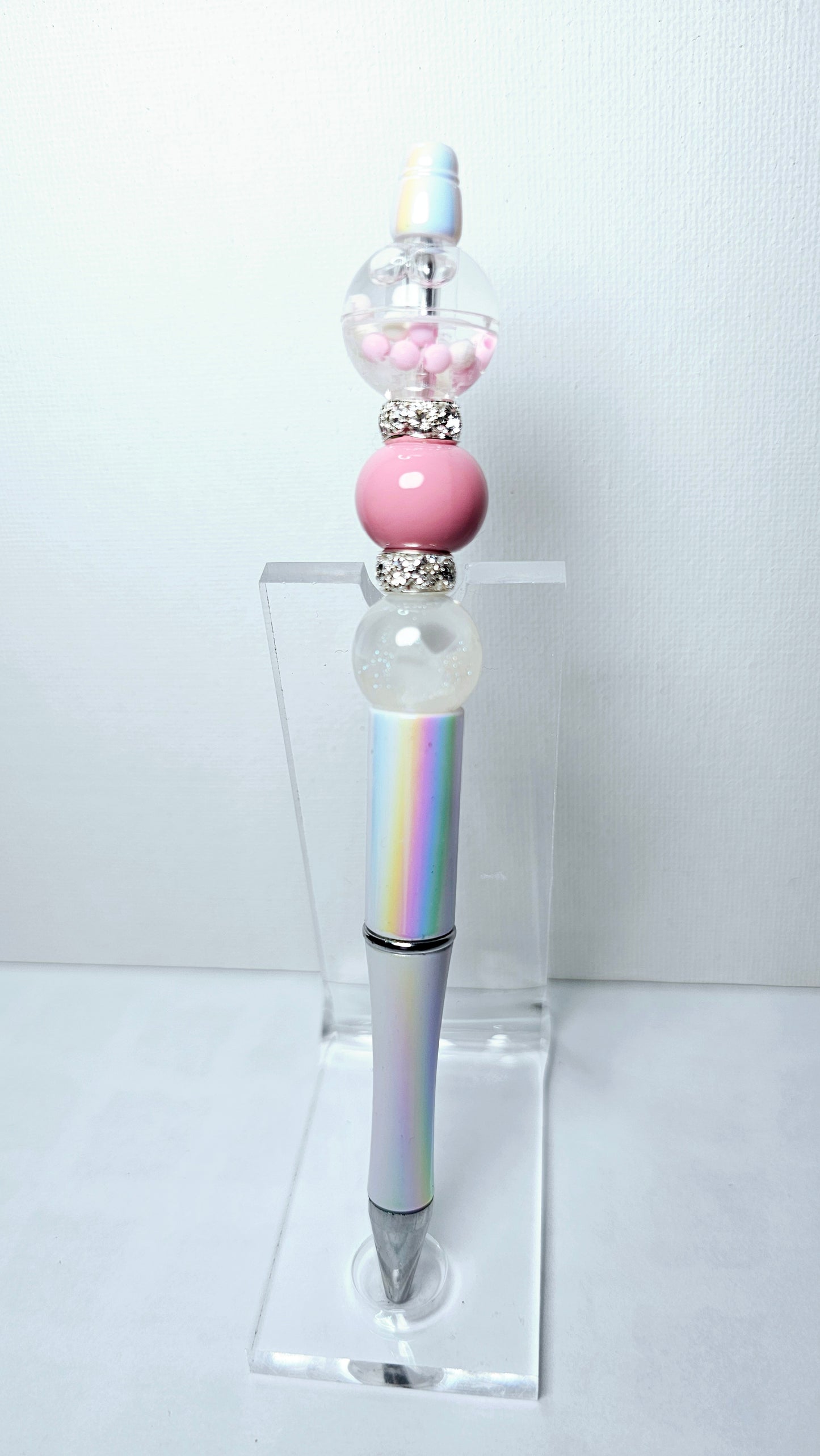 Opal Beaded Glam Pens | White