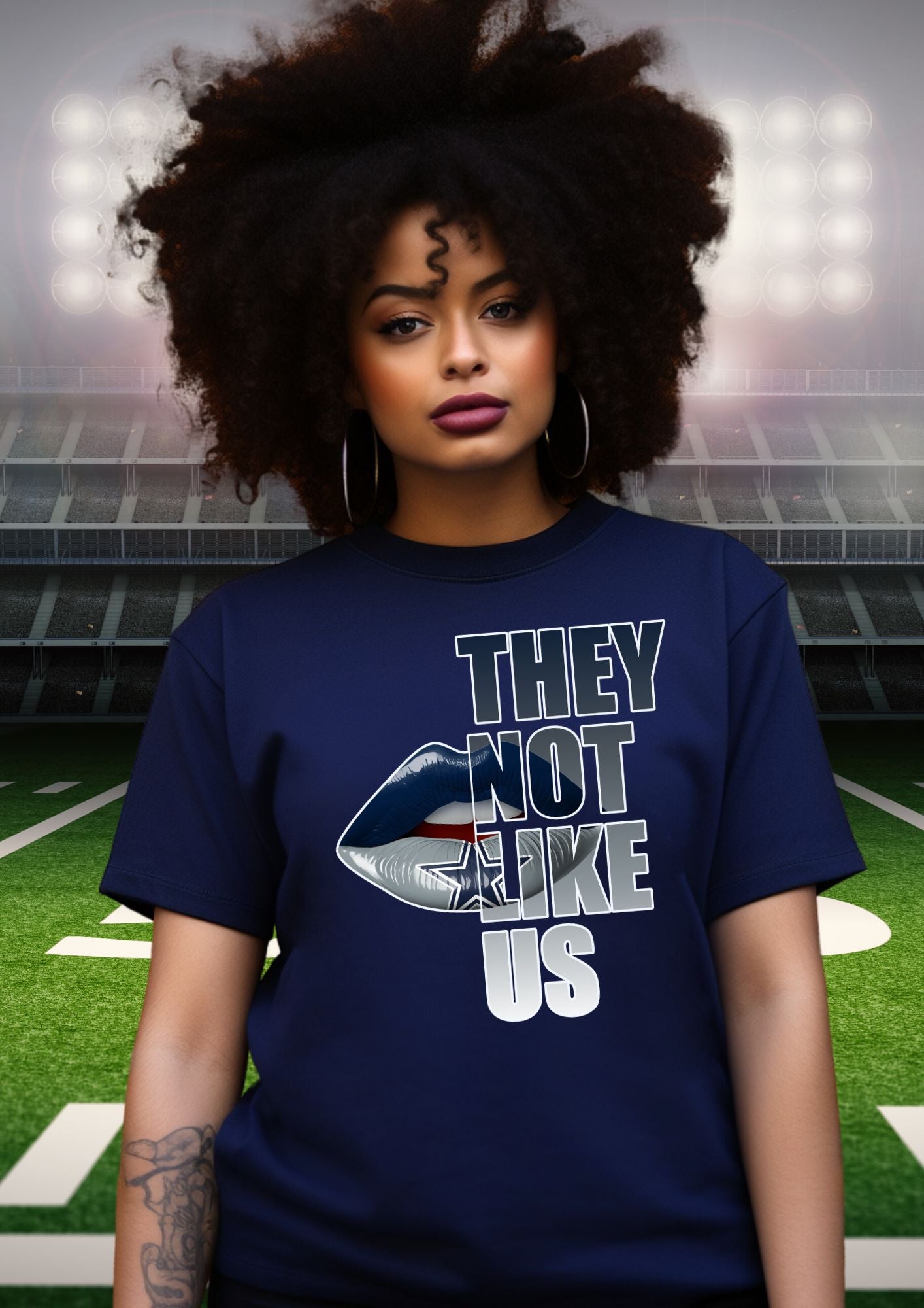 They Not Like Us Football Lips | Short-Sleeve T-shirt