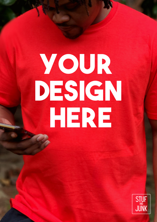 Red Gildan T-shirt Mockup | Gildan T-Shirt Mockup | Gildan Softstyle T-shirt Mockup | African American Male Model