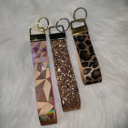 Faux Leather Keychain | Wristlet Keychain | Fob Keychain